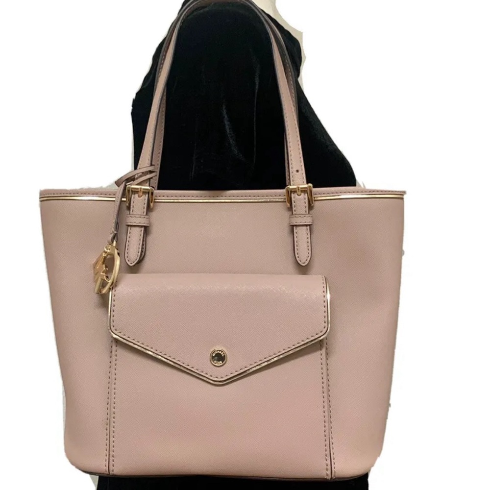 Michael Kors Women's Handbag Jet Set Medium Saffiano Leather Pocket Tote Bag